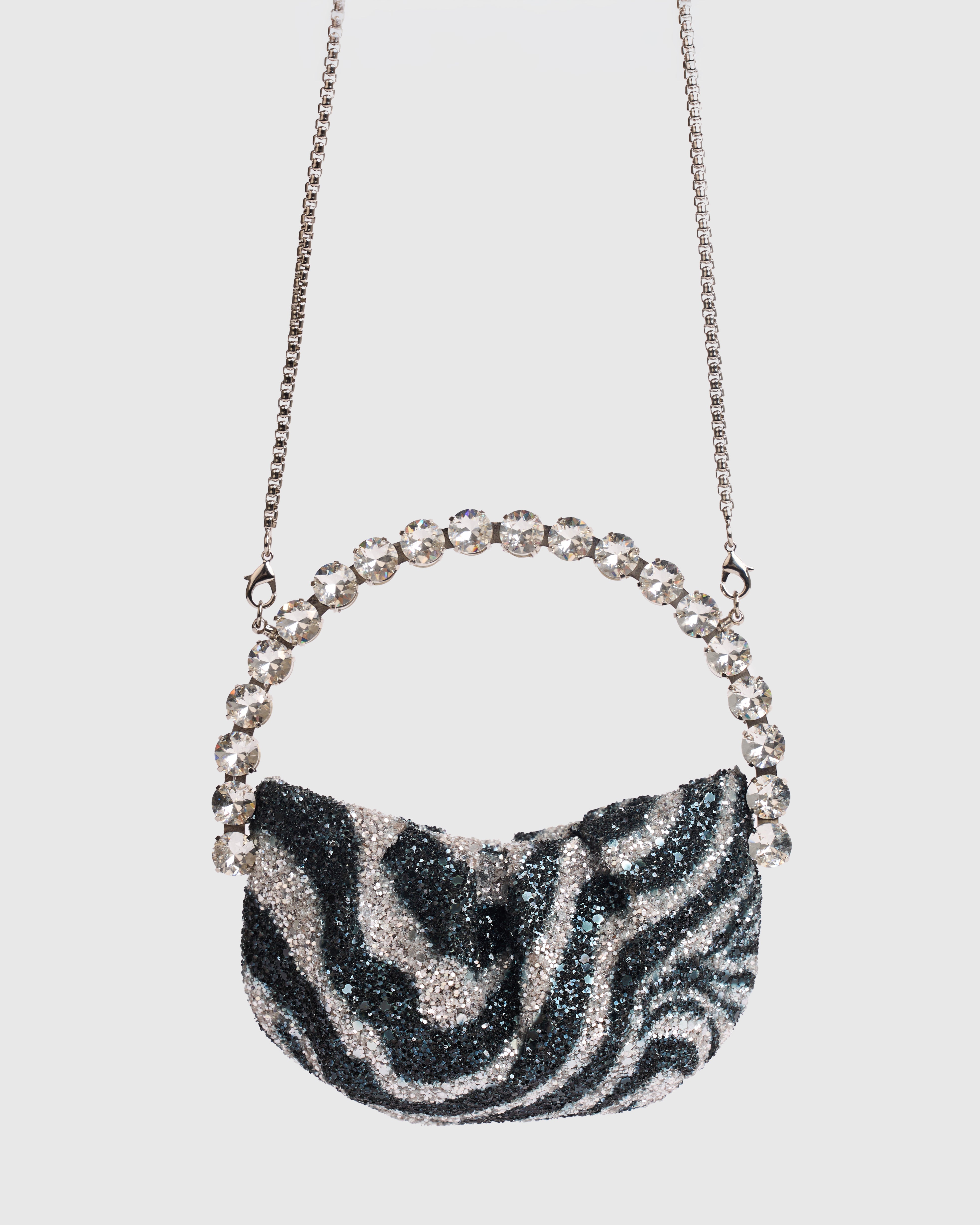 Zebra Glitter Micro Eternity Clutch