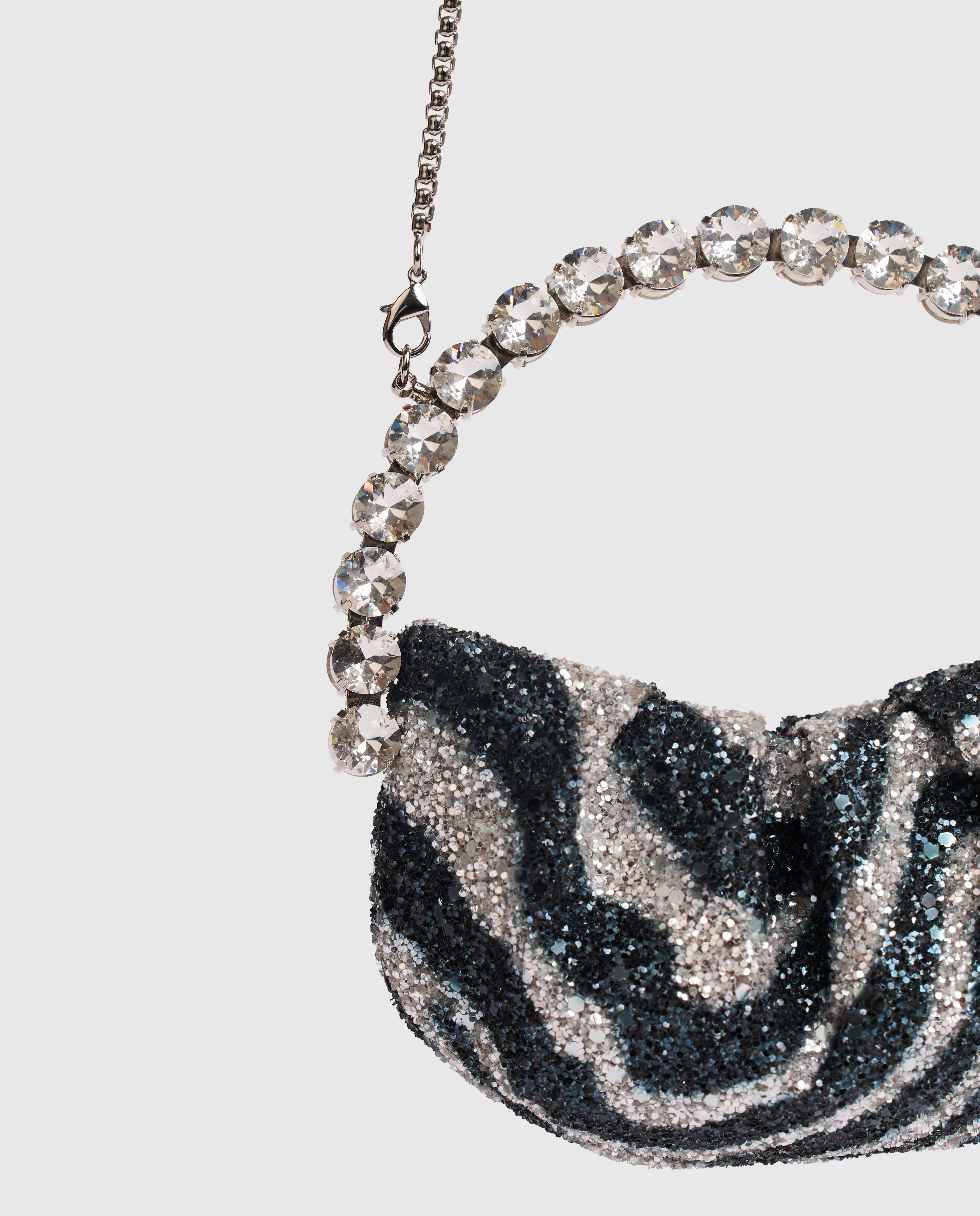 Zebra Glitter Micro Eternity Clutch