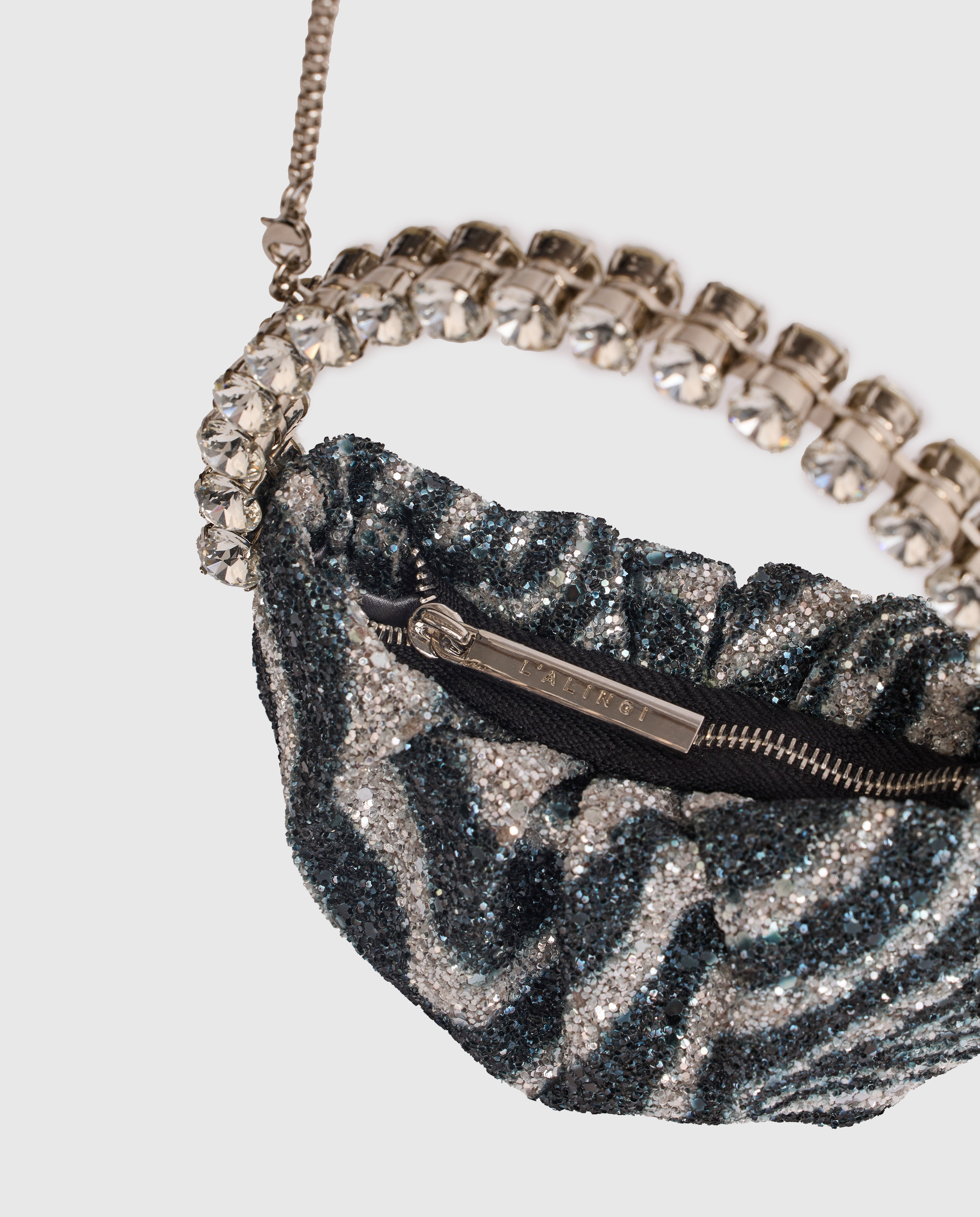 Zebra Glitter Micro Eternity Clutch