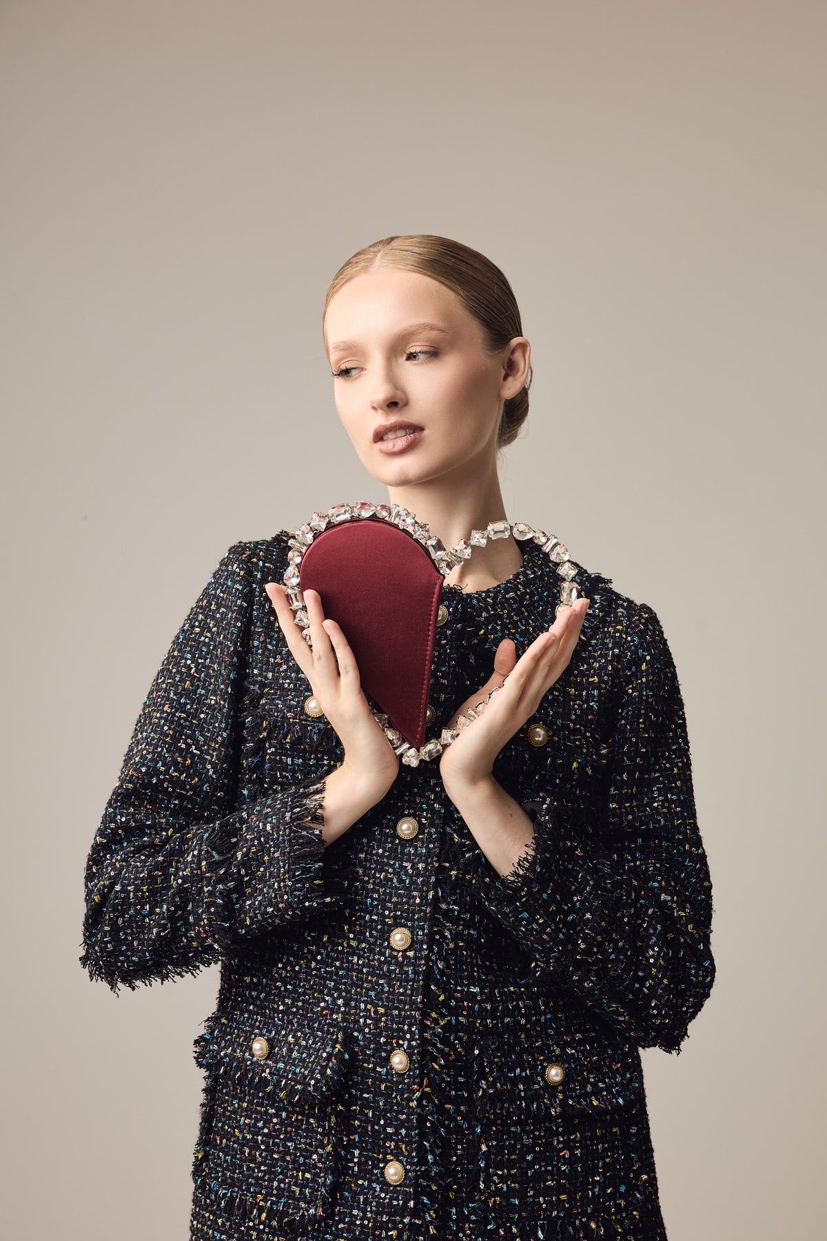 Burgundy Taliya Love Clutch