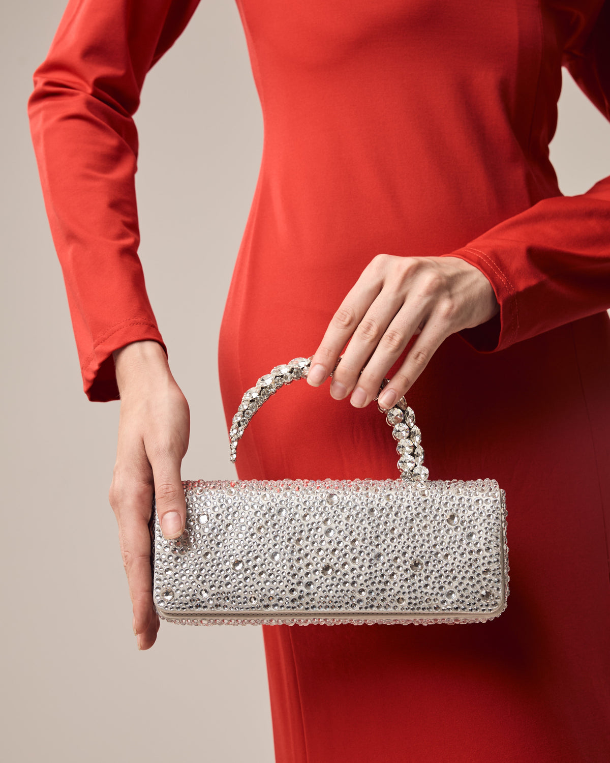 Silver Hotfix Malika Clutch