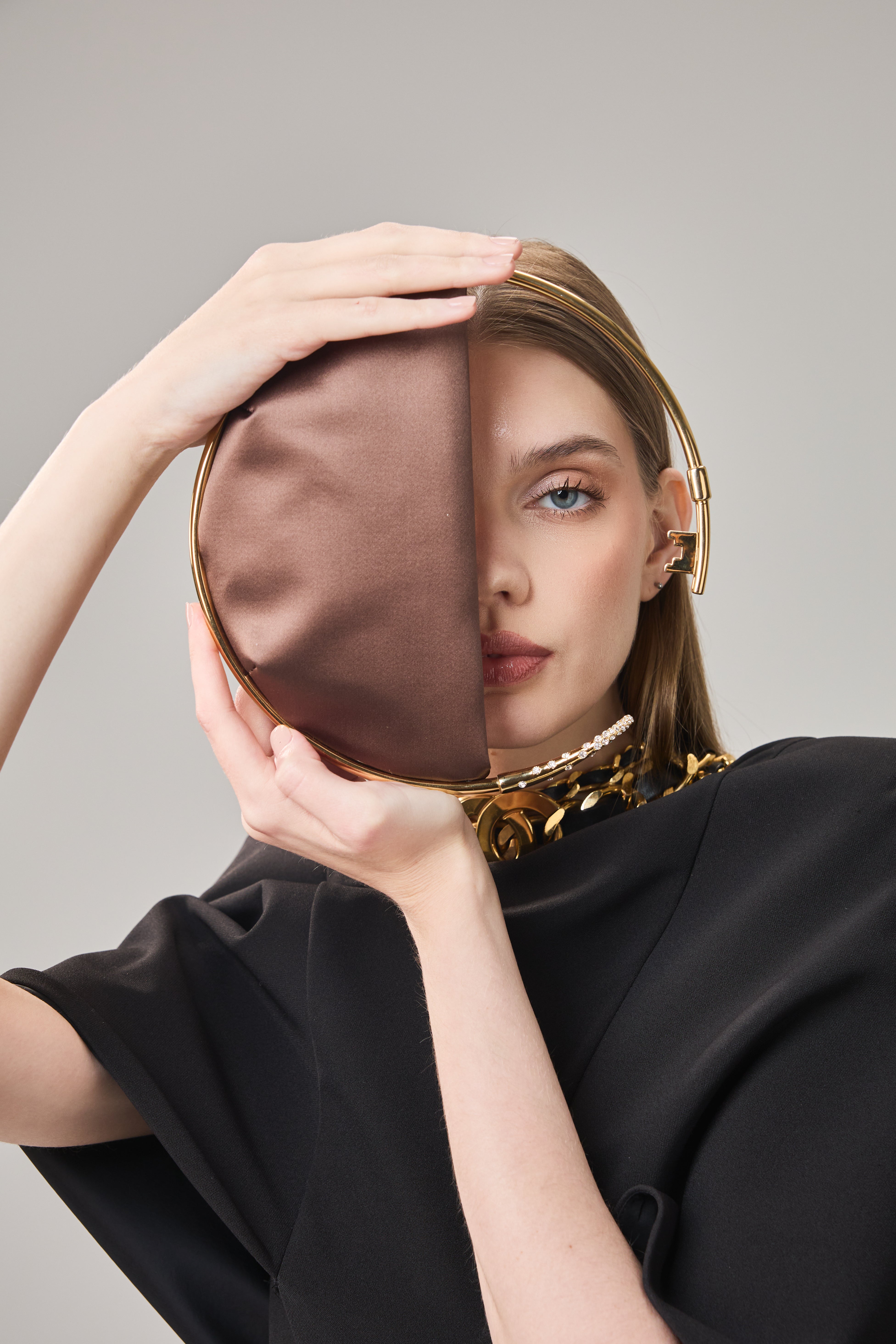 Brown Key Eternity Clutch