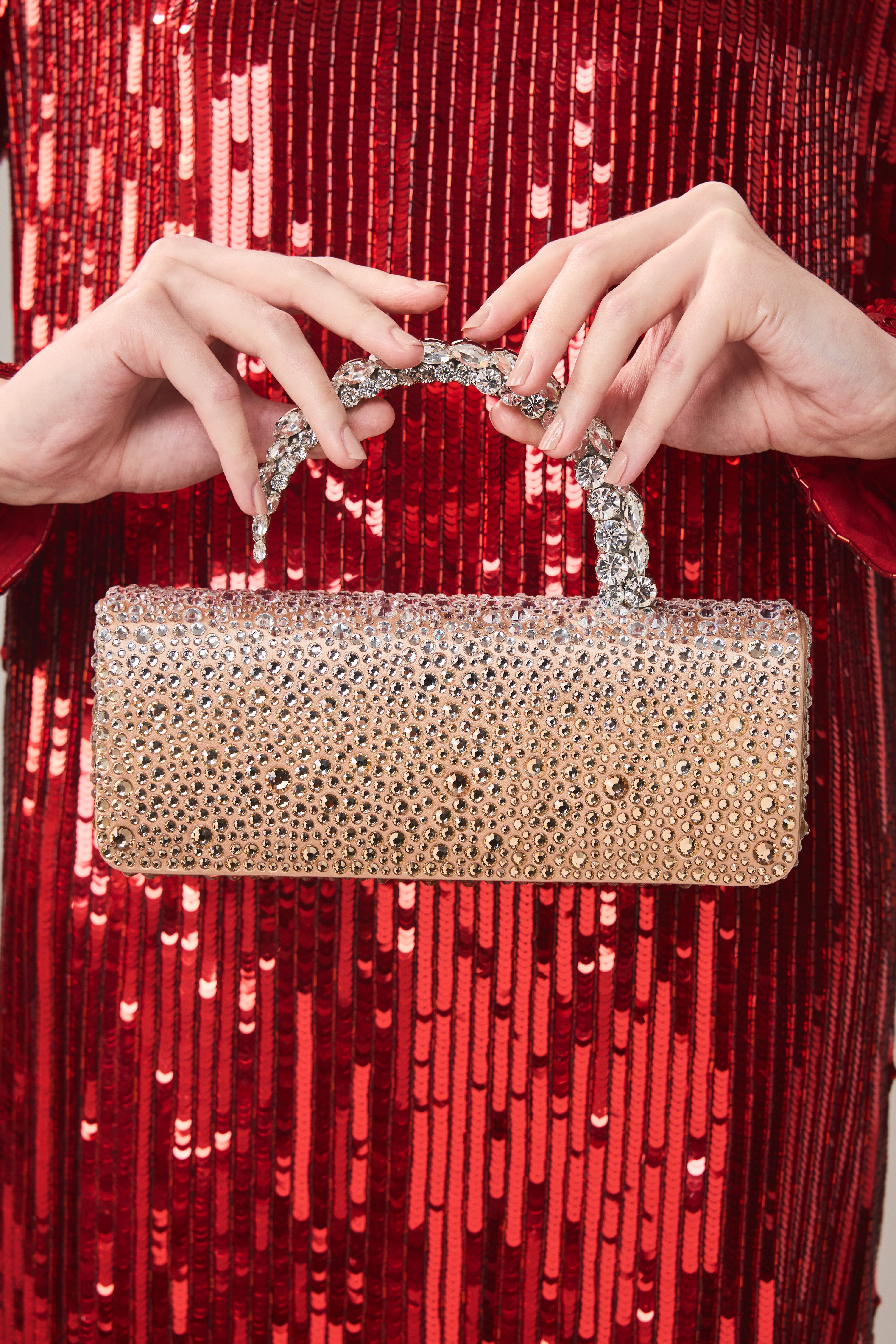 Champagne Hotfix Malika Clutch