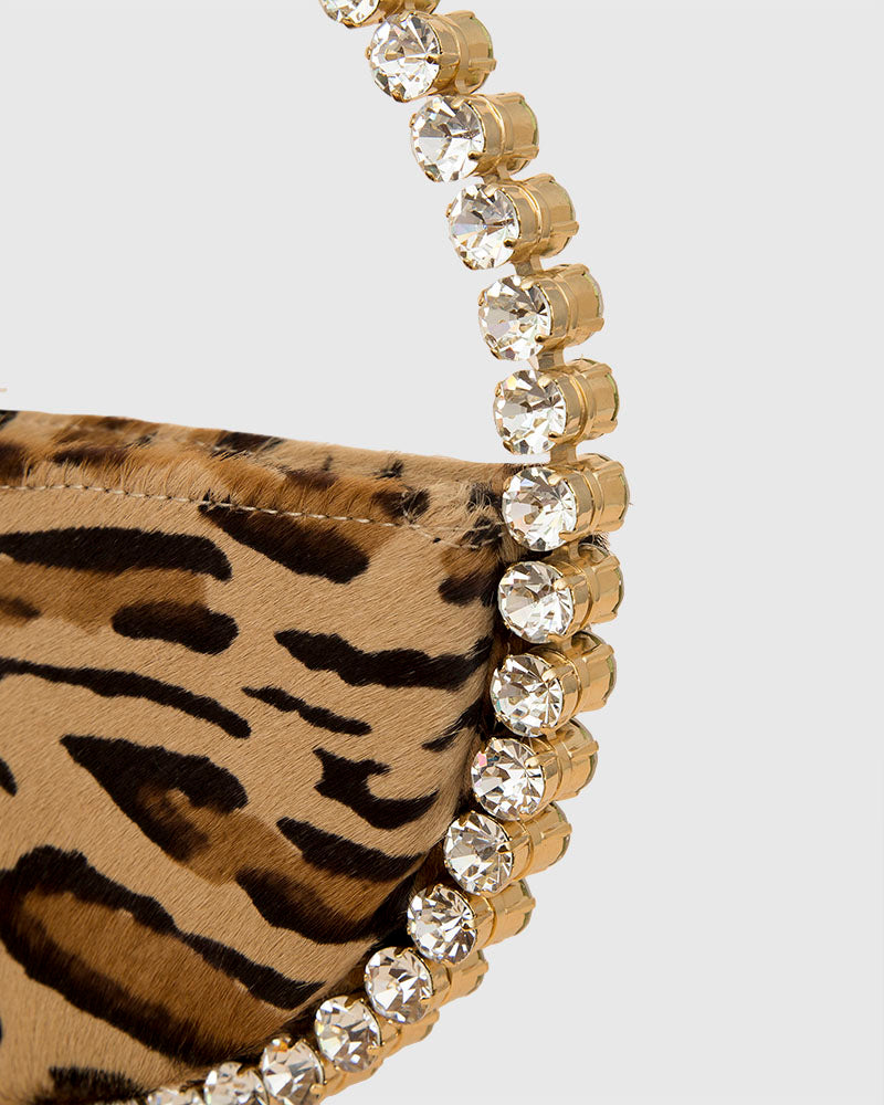 L'alingi London Eternity Leopard Print Luxury Clutch with Swarovski stones