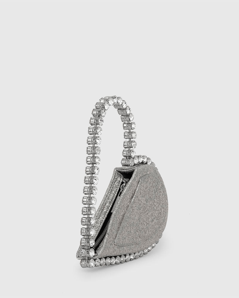 L'alingi London Silver Metallic Love Luxury Clutch