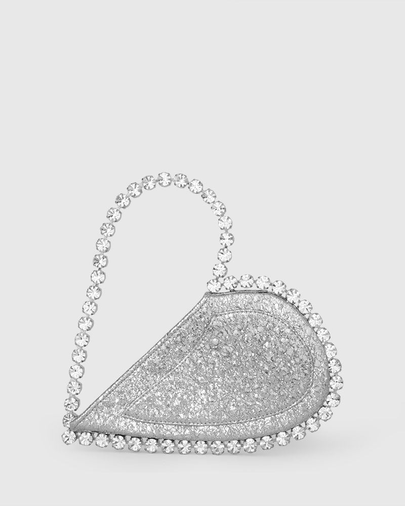 L'alingi London Silver Metallic Love Luxury Clutch