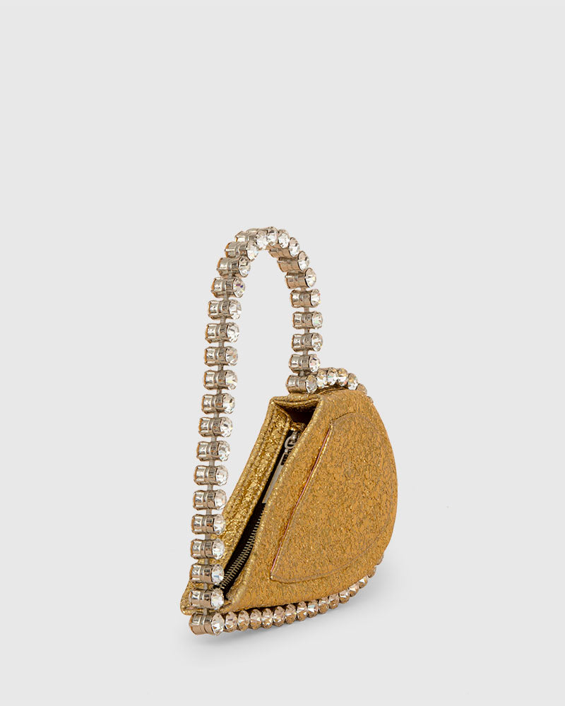 L'alingi London Gold Metallic Love Luxury Clutch