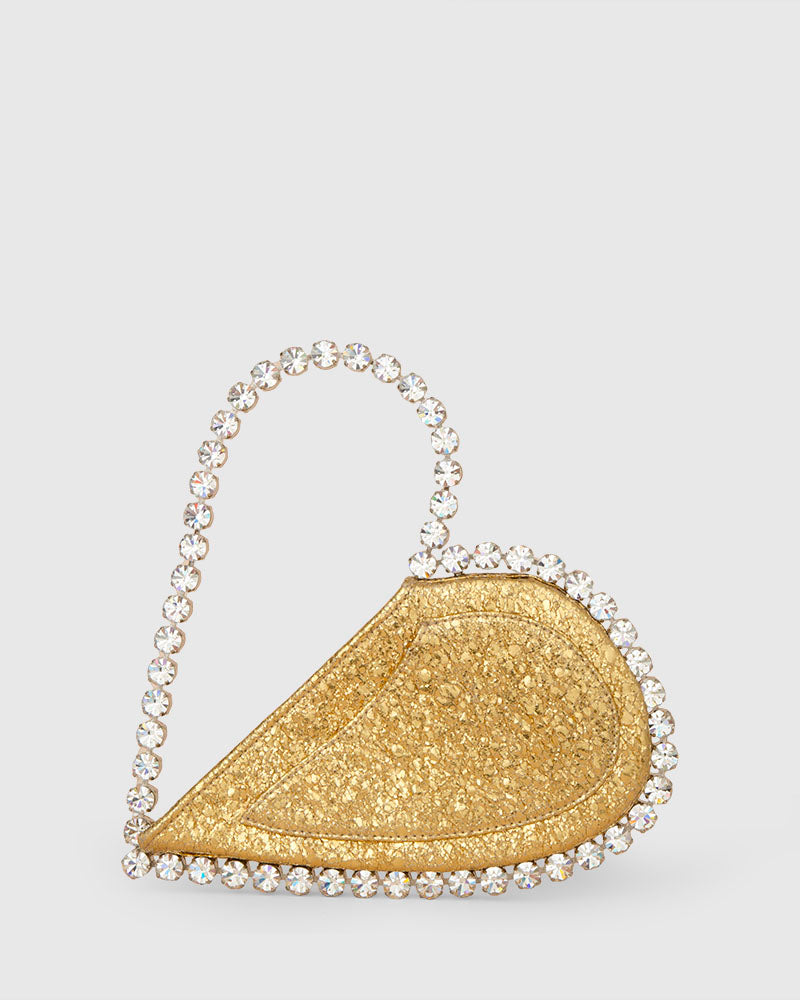 L'alingi London Gold Metallic Love Luxury Clutch