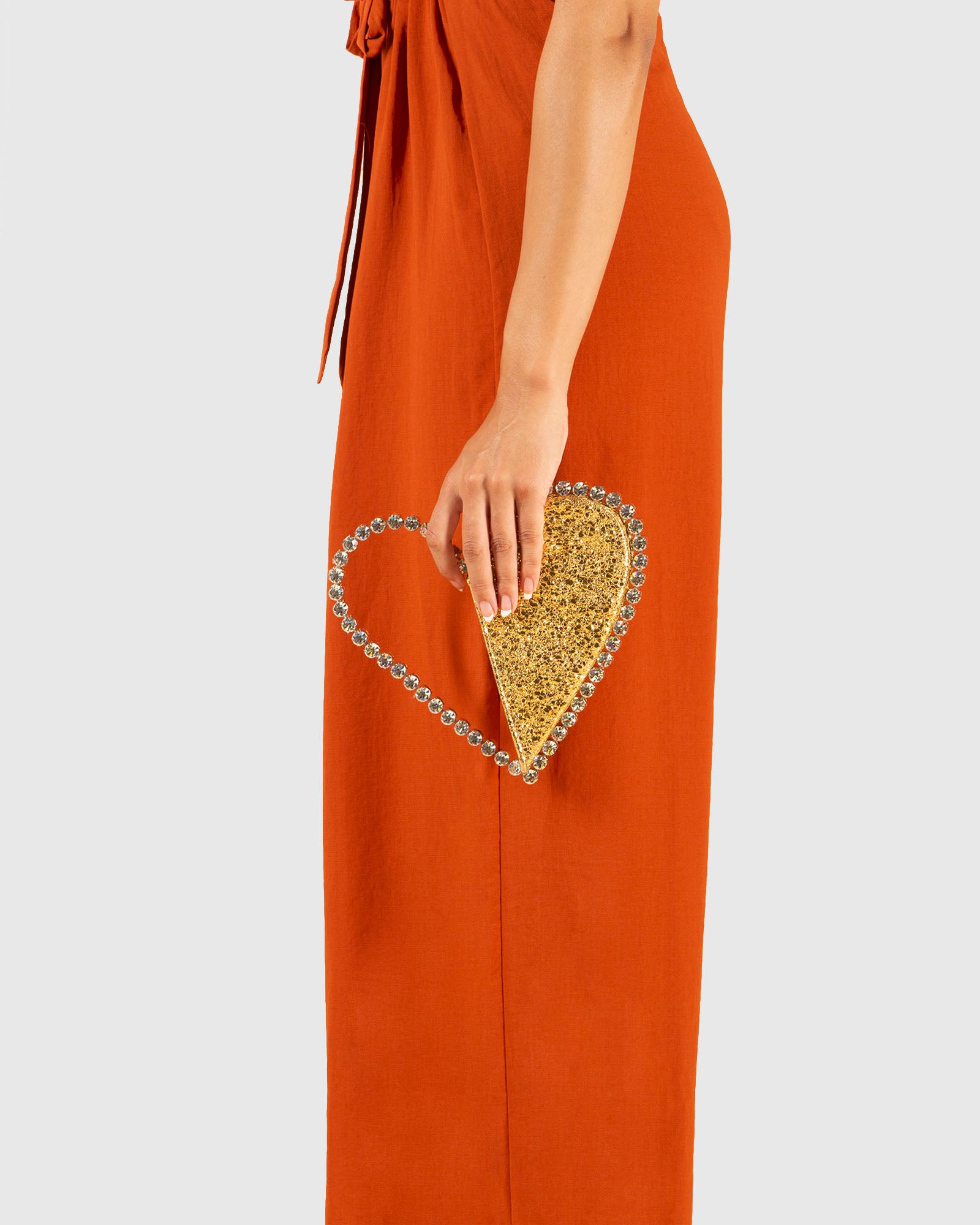 L'alingi London Gold Metallic Love Luxury Clutch