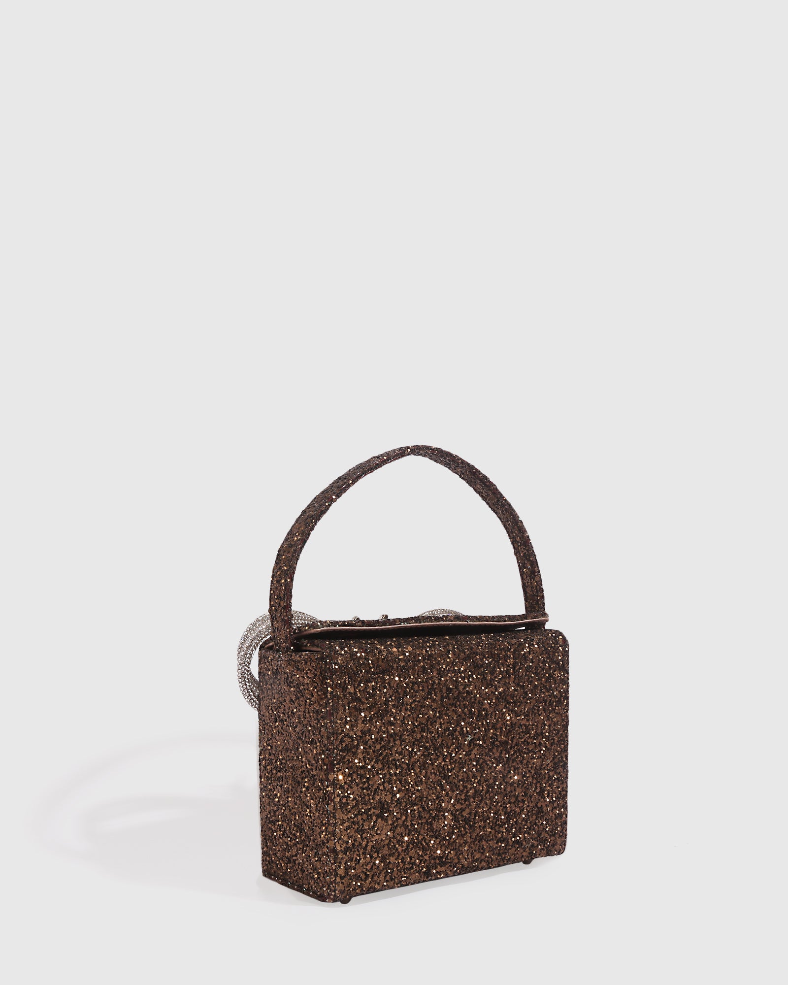 Brown Glitter Ella Box Bag