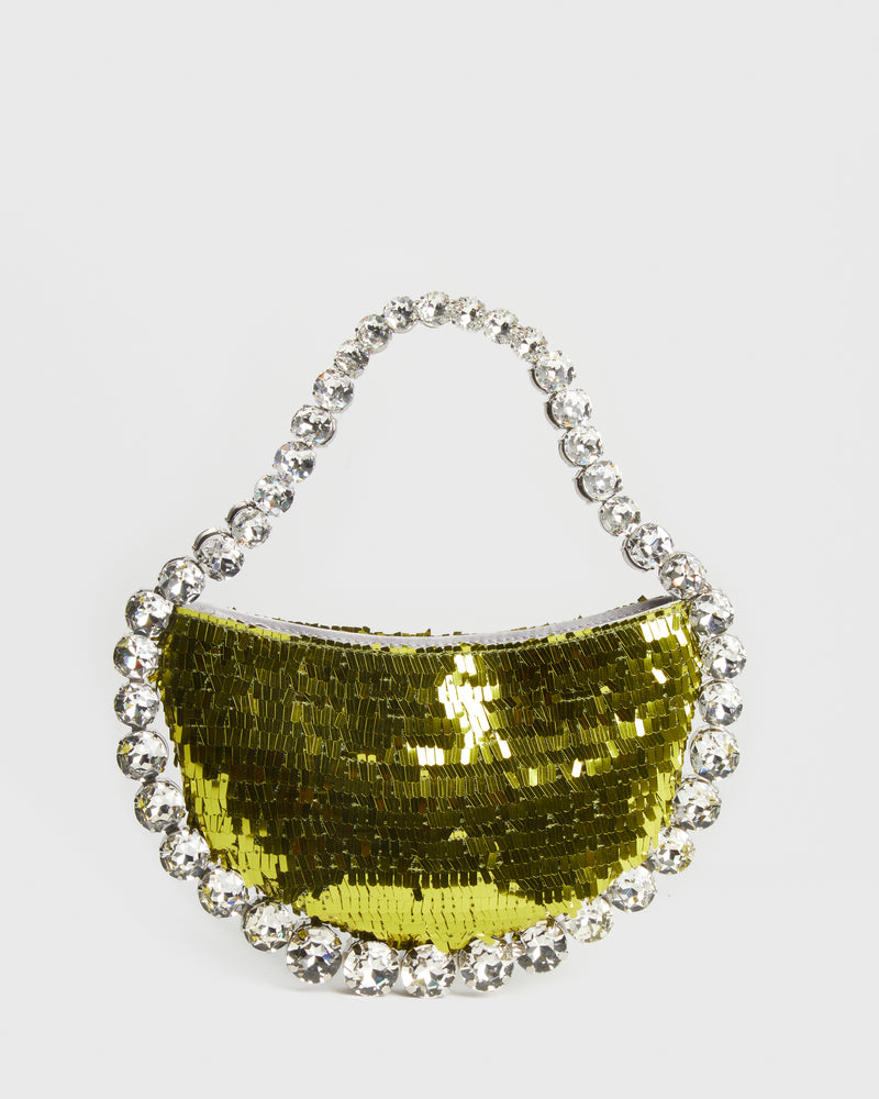 Lime Sequins Flexible Eternity Bag