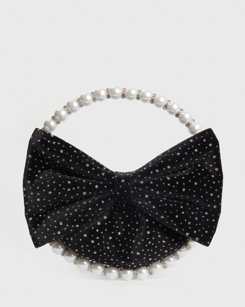 Black Bow Pearl Clutch