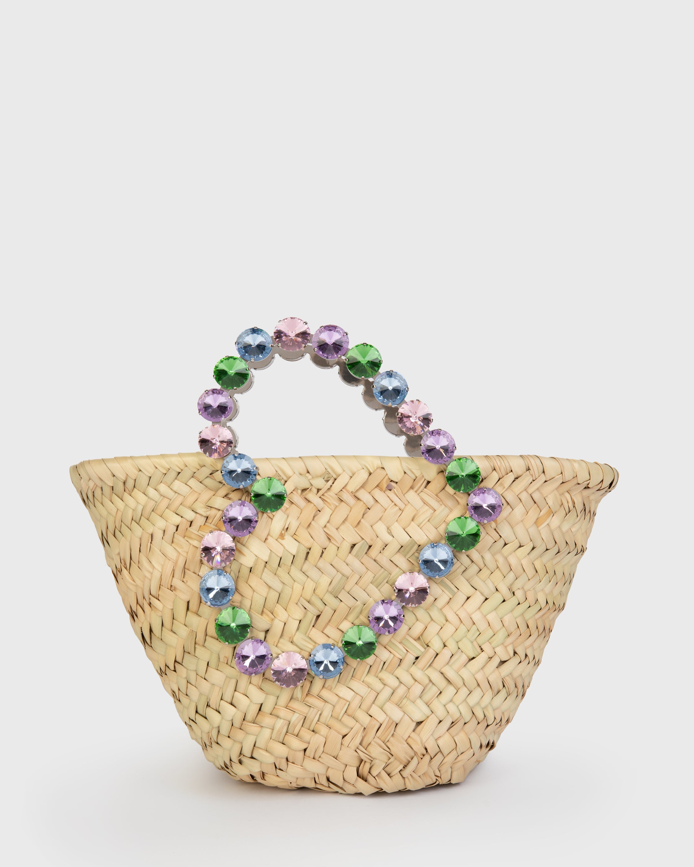 Heart Mini Raffia Basket Bag