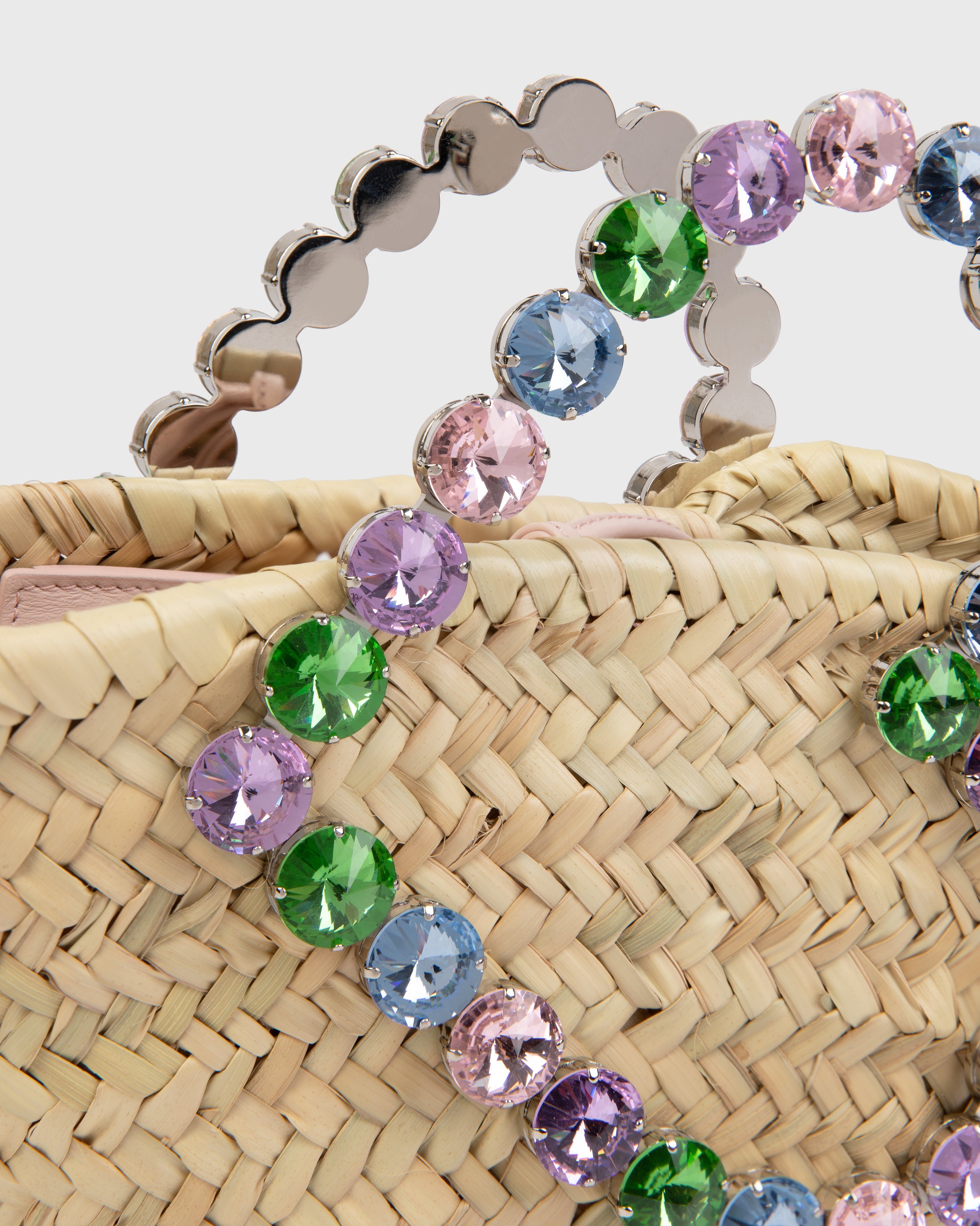 Heart Mini Raffia Basket Bag