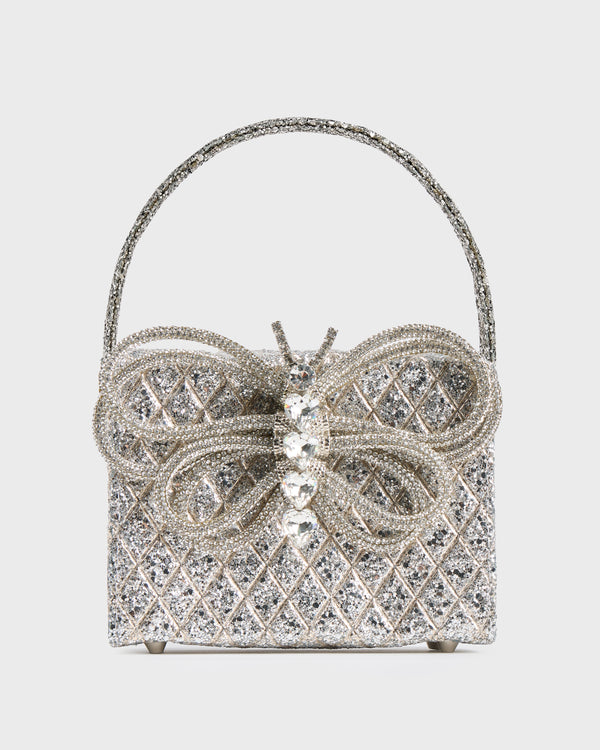 Quilted Silver Ella Box Bag
