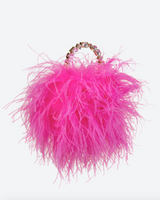 Neon Pink Taliya Feather Pouch