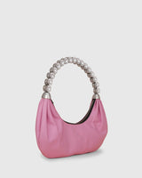 L'alingi London Pink Banana Luxury Handbag with Swarovski stones