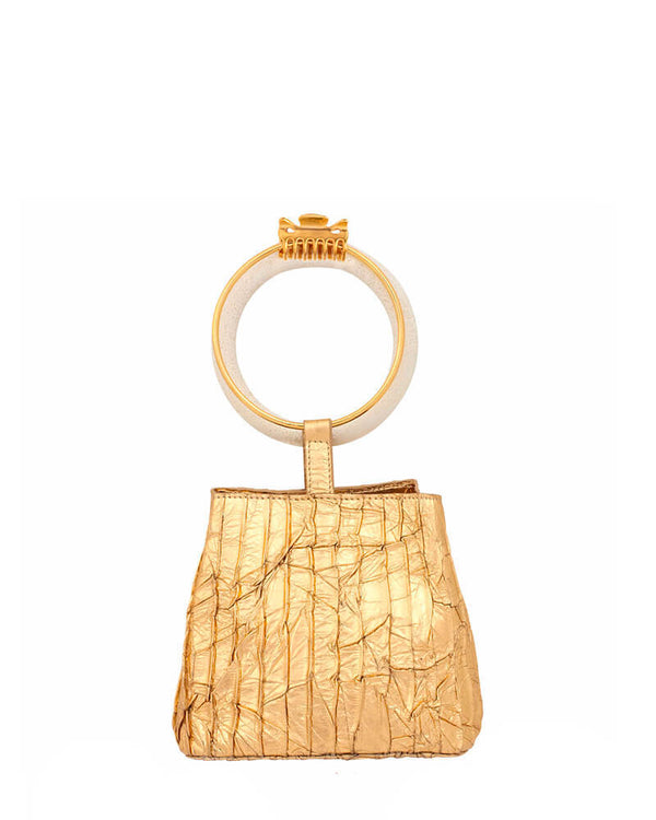 L'alingi London Gold Bangal Bucket Luxury Clutch