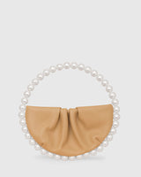 L'alingi London Pearl Nude Leather Luxury Clutch