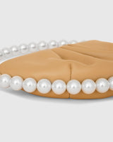 L'alingi London Pearl Nude Leather Luxury Clutch
