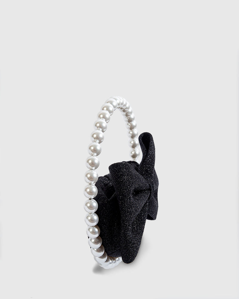 L'alingi London Black Bow Pearl Luxury Clutch