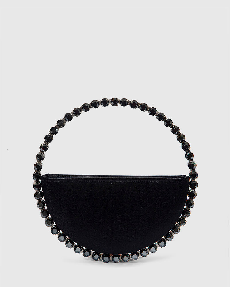 L'alingi London Eternity Black Luxury Clutch with Black crystal stones