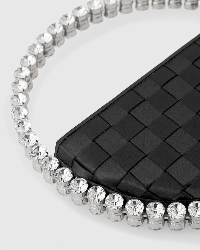 L'alingi London Eternity Weaved Black Luxury Designer Clutch