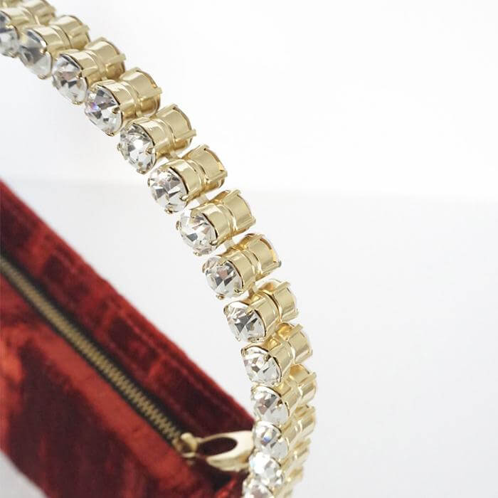 L'alingi London Eternity Burgundy Luxury Clutch with Swarovski stones