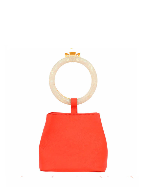L'alingi London Coral Bangal Bucket Luxury Clutch