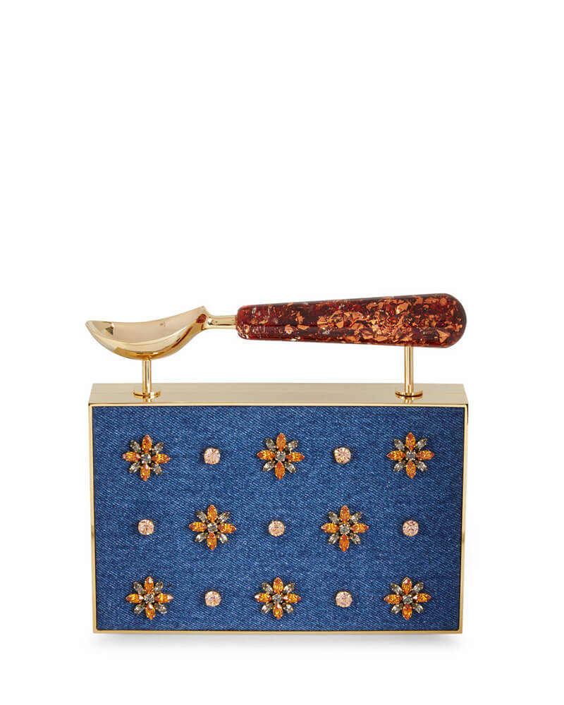 L'alingi London Denim Jasmina Luxury Clutch with Swarovski Stones