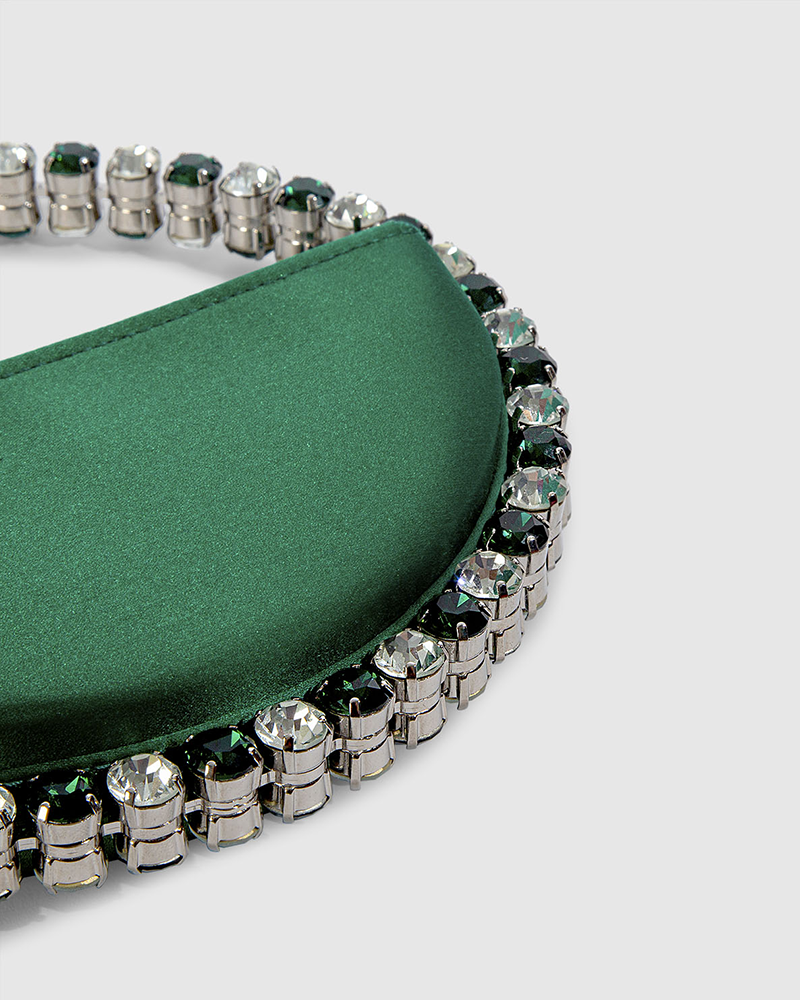 L'alingi London Eternity Emerald Luxury Clutch with Emerald and Crystal stones