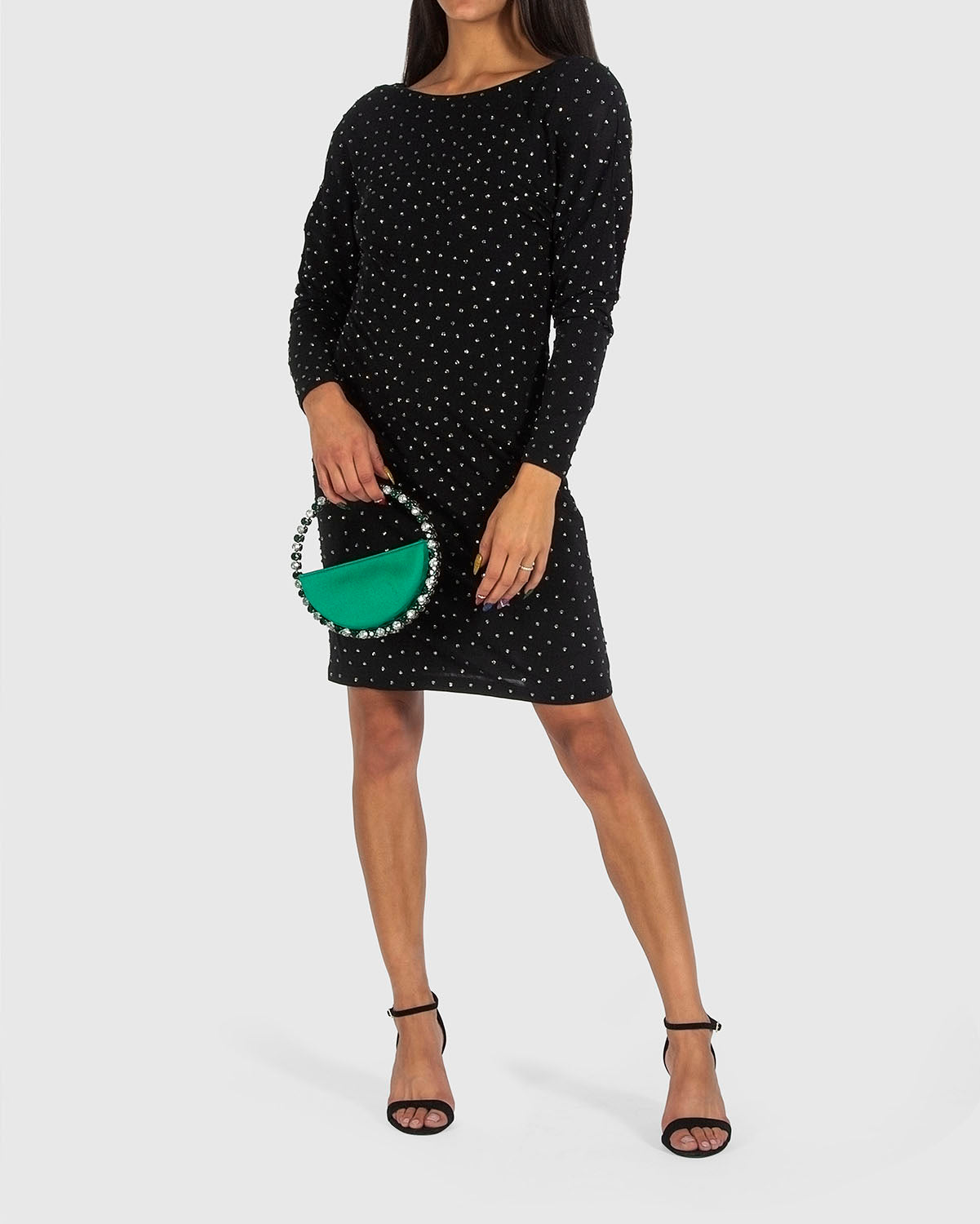 L'alingi London Eternity Emerald Luxury Clutch with Emerald and Crystal stones