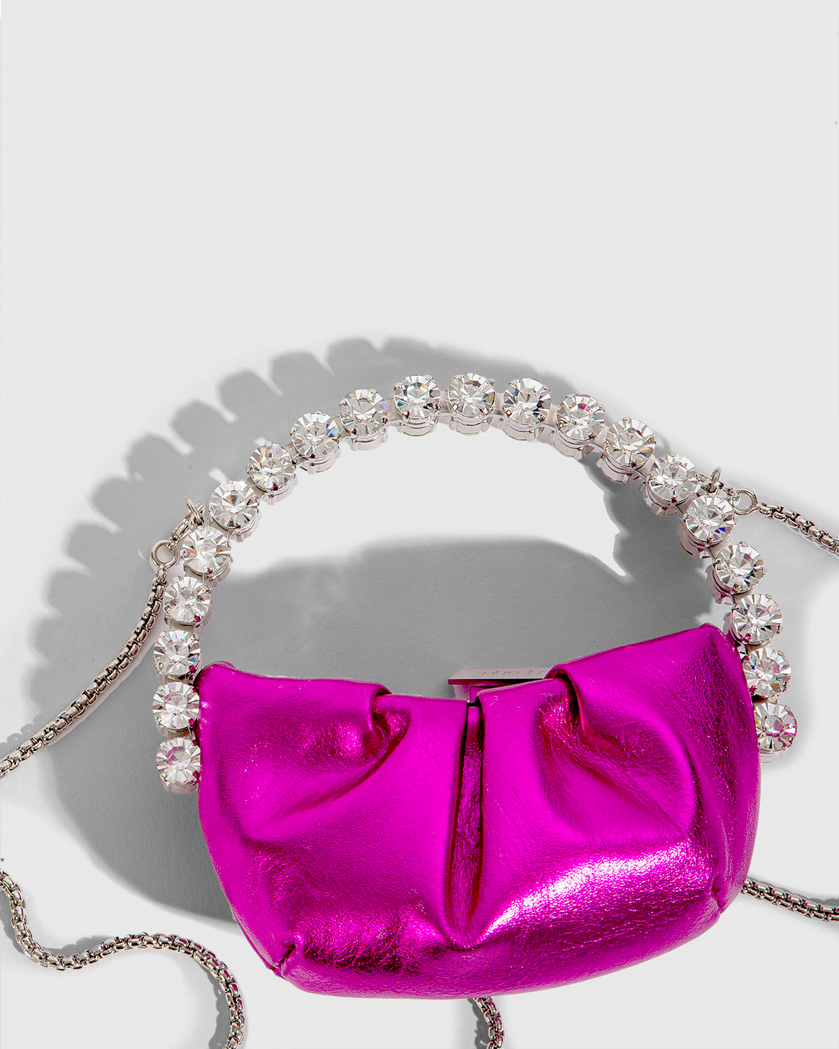 L'alingi London Fuchsia Micro Eternity Luxury Clutch with Swarovski stones