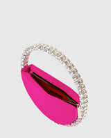 L'alingi London Eternity Hot Pink Luxury Clutch with Swarovski stones