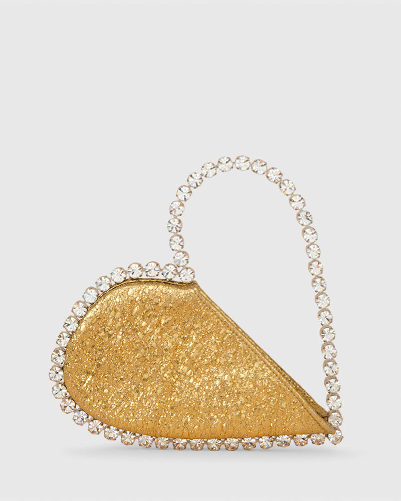 L'alingi London Gold Metallic Love Luxury Clutch
