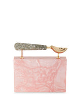 L'alingi London Powder Pink Jasmina Pearl Luxury Clutch with Swarovski Stones