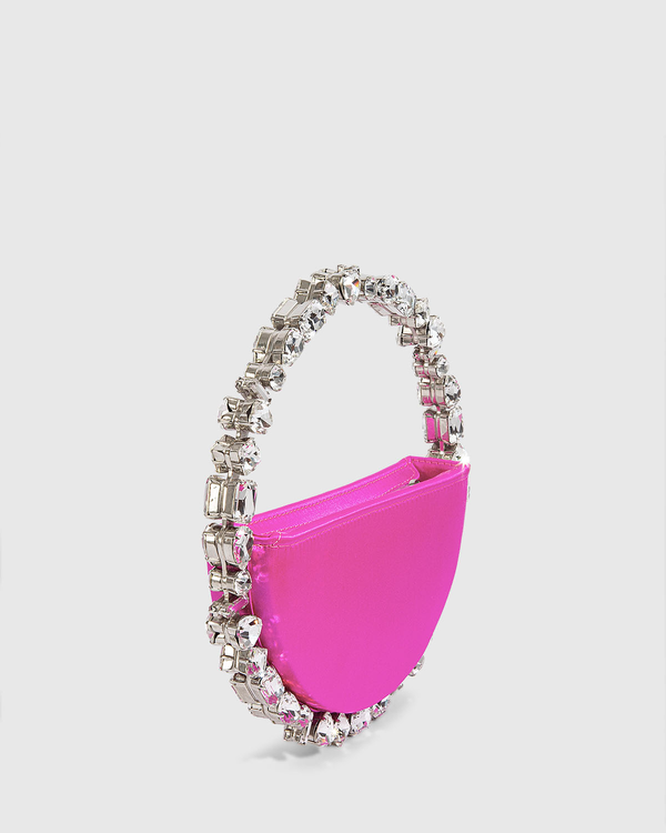 L'alingi London Multi Eternity Hot Pink Luxury Clutch with Swarovski stones