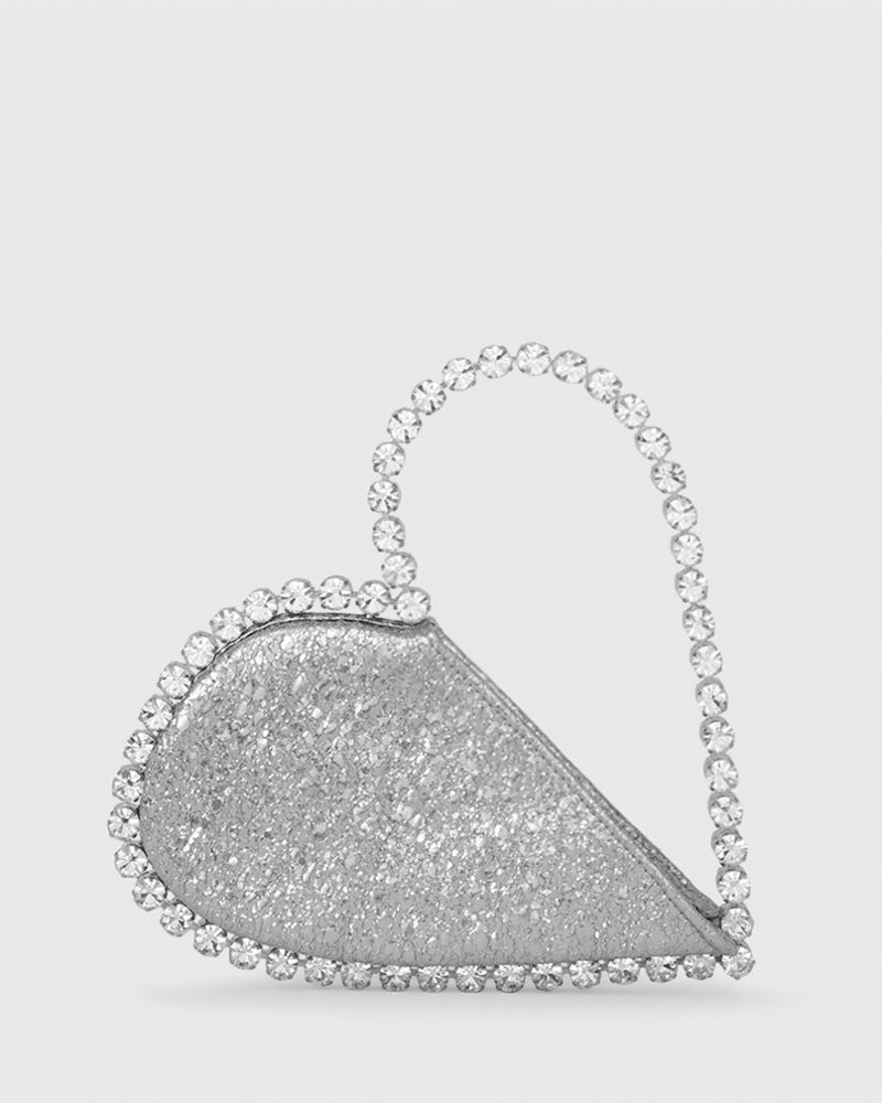 L'alingi London Silver Metallic Love Luxury Clutch
