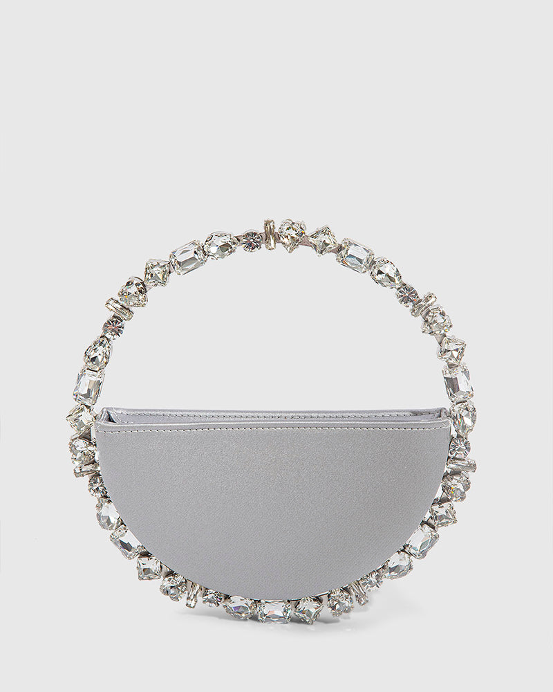 L'alingi London Multi Eternity Silver Luxury Clutch with Swarovski stones
