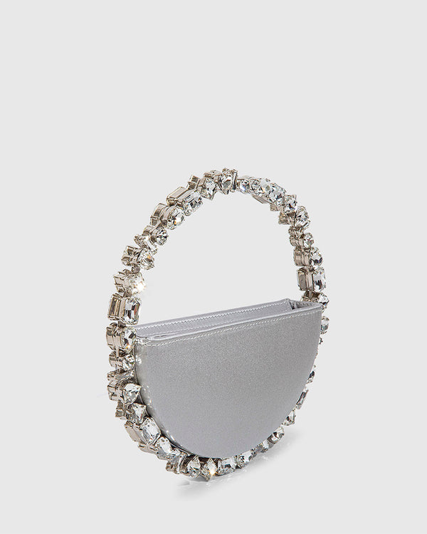 L'alingi London Multi Eternity Silver Luxury Clutch with Swarovski stones