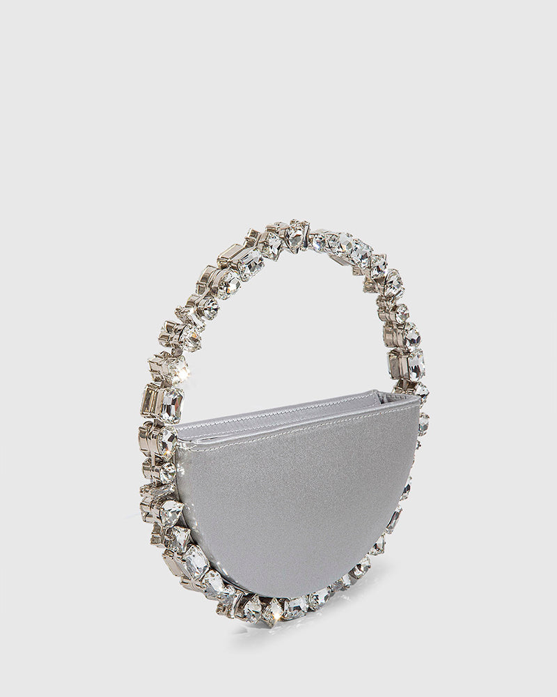L'alingi London Multi Eternity Silver Luxury Clutch with Swarovski stones