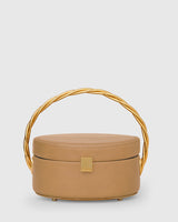 L'alingi London Leather Camel Trunk Clutch