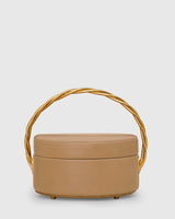 L'alingi London Leather Camel Trunk Clutch