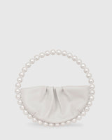 L'alingi London Pearl White Leather Luxury Clutch